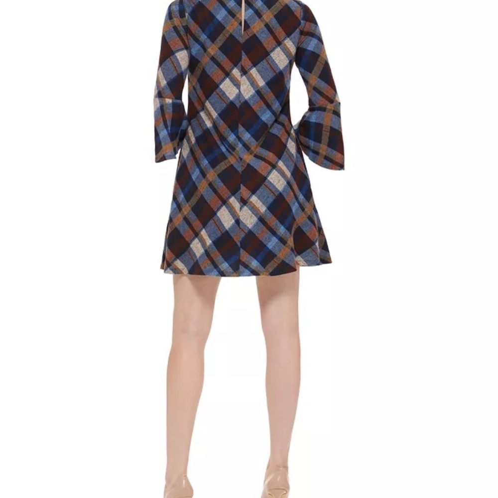 Jessica Howard Plaid Bell-Sleeve A-Line Dress, Small, NWOT - Picture 4 of 8